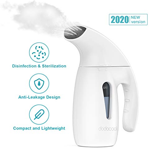 dodocool Plancha Vertical Vapor,La última Tecnología En 2020, Steamer Portatil, Plancha de Mano Eliminación Rápida de Calor y Arrugas, Diseño de Baffle Prevenir Escupe Agua, Hogar y Viajes (180ML)