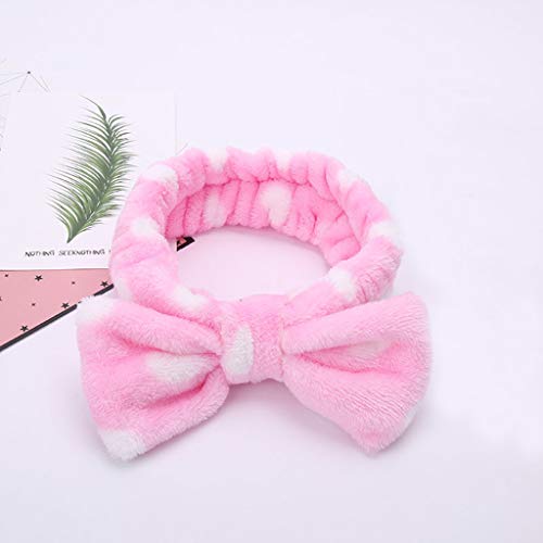 Dorical Diadema Moda Para Mujer Elástico Coral Vellón Bow-knot Sencillas Chicas Dulces Estilo Lindo Máscara De Maquillaje Banda Para El Cabello Headwear Accesorio