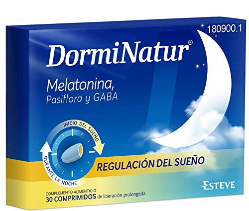 Dorminatur Comprimidos, 50g, Pack de 30. Con melatonina y Vitamina B6. Facilita la conciliación del sueño para mejorar el descanso