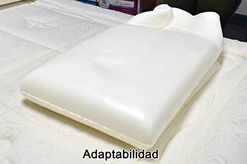 Dormio - Almohada viscoelástica con perfecta adaptabilidad al cuello, Tejido Aloe Vera, Termorregulable, Blanco, 135 cm