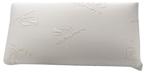 Dormio - Almohada viscoelástica con perfecta adaptabilidad al cuello, Tejido Aloe Vera, Termorregulable, Blanco, 80 cm