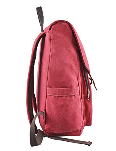 Douguyan Lona Mochila Bolsa para Mujer Mochilas Hombre Macbook Computadora de Escuela Viaje 120 Rojo