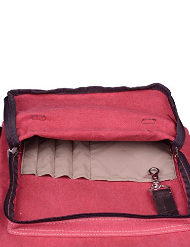 Douguyan Lona Mochila Bolsa para Mujer Mochilas Hombre Macbook Computadora de Escuela Viaje 120 Rojo