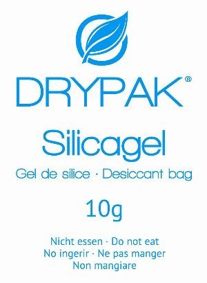 DRYPAK | 20 x 10 Gramos | Bolsas DESECANTES DE Gel DE SÍLICE | Deshumidificador, regenerable