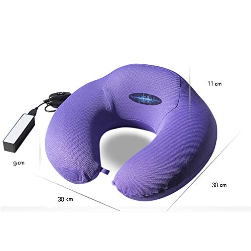 DSAKOX En Forma de U Almohada de Masaje eléctrica, en Forma de U Cervical del Cuello del Recorrido de la Almohadilla, Avión Apoyo for la Cabeza de la Siesta Almohada for Cuello