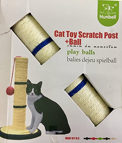 Ducomi® Miao - Columna para Uñas Gatos con Juegos de Pelota Cuerda Sisal Natural (Small)