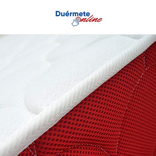 Duérmete Online - Colchón Viscoelástico Lite Reversible (a 2 caras), Muy Transpirable, Blanco, 135 x 190