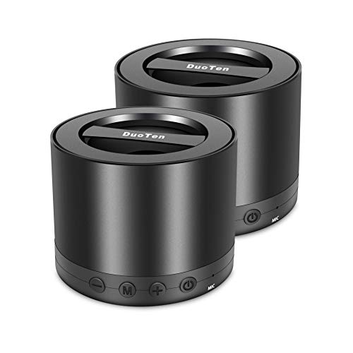 DuoTen Altavoz Inalámbrico Portátil, Altavoz Bluetooth Inalámbrico, Sonido 3D, TWS, Graves Profundos, Radio, Micrófono Incorporado, AUX, Cordón, Tamaño Mini para Viajes, Hogar,Deporte -2 Pack