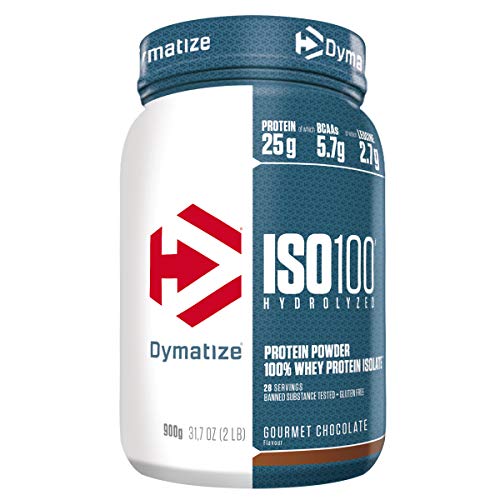 Dymatize ISO 100 Gourmet Chocolate 900g - Hidrolizado de Proteína de Suero Whey + Aislado en Polvo