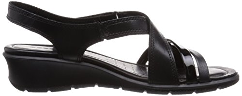 Ecco Felicia Sandal, Sandalias con Cuña para Mujer, Negro (BLACK/BLACK51707), 39 EU