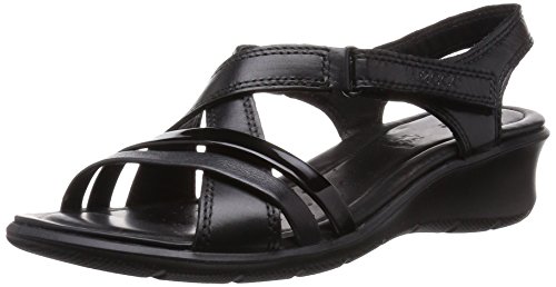 Ecco Felicia Sandal, Sandalias con Cuña para Mujer, Negro (BLACK/BLACK51707), 39 EU