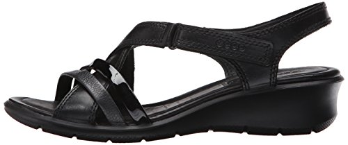 Ecco Felicia Sandal, Sandalias con Cuña para Mujer, Negro (BLACK/BLACK51707), 39 EU