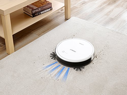 Ecovacs Deebot 600 - Robot Aspirador 4 en 1: barre, aspira, pasa mopa y friega, navegación inteligente, App, Wifi, 4 modos de limpieza, 2 niveles de succión, suelo duro, detecta obstáculos, blanco