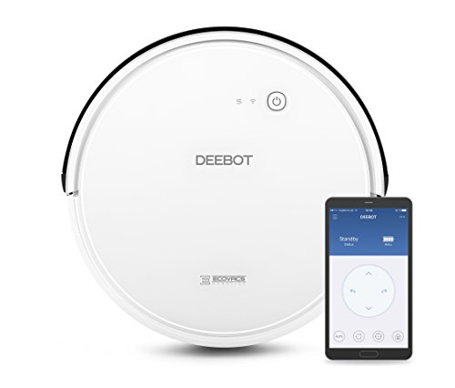 Ecovacs Deebot 600 - Robot Aspirador 4 en 1: barre, aspira, pasa mopa y friega, navegación inteligente, App, Wifi, 4 modos de limpieza, 2 niveles de succión, suelo duro, detecta obstáculos, blanco