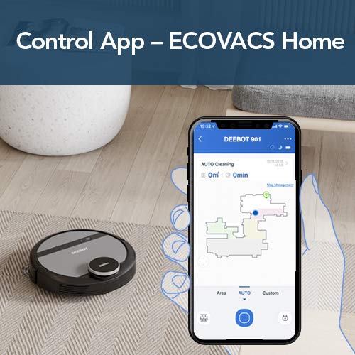 Ecovacs Deebot 901 - Robot Aspirador, mapeo inteligente láser, control con Alexa, App, Wifi, 3 modos de limpieza, 2 niveles succión, negro