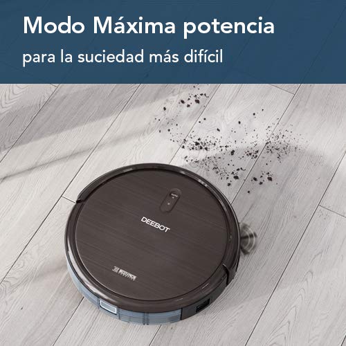 Ecovacs Deebot N79S - Robot Aspirador navegación aleatoria, App y Alexa, Wifi, 4 modos de limpieza, 2 niveles de succión, 60 dB, suelos duros y alfombras, detecta obstáculos y desniveles, negro