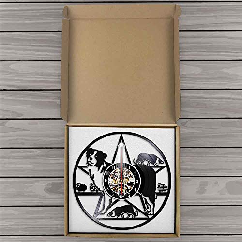 Edge Collie Dog Reloj de pared Edge Collie Training Club Herding Dog Raza Vinilo Decoración de pared Reloj de pared Regalo para amantes de los perros