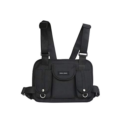 EFINNY Bolso táctico Unisex Bolsa de Pecho al Aire Libre Bolso de Cintura Hip Hop Streetwear Bolsa de Pecho táctico Funcional Bolso Bandolera Cruzada Mazo de Radio Paquete de Pecho Frontal