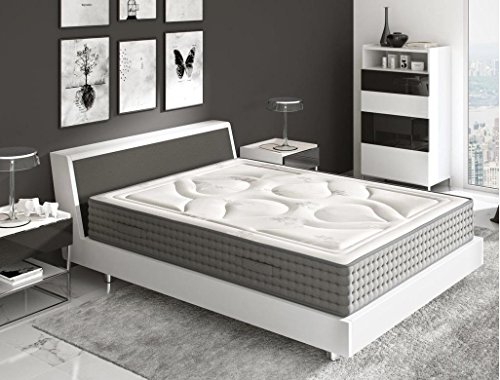 El Almacen del Colchon - Colchón viscografeno Modelo Royal Imperial, 135 x 200 x 30, Máxima Adaptabilidad - Todas Las Medidas, Gris y Blanco