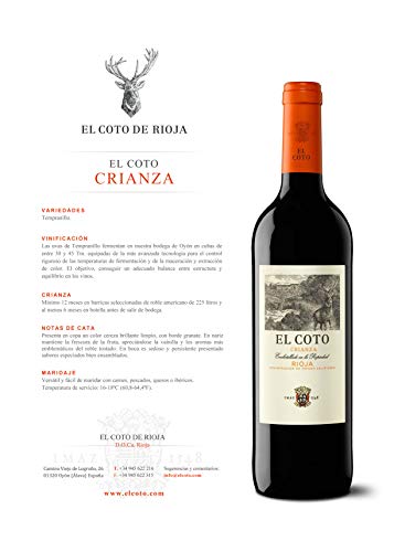 El Coto El Coto Crianza 75 Cl - 6 Paquetes de 750 ml - Total: 4500 ml