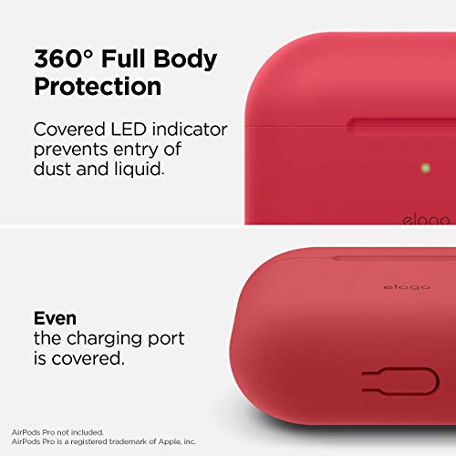 elago Original Funda Silicona Compatible con Apple AirPods Pro (2019) - 360° Protección de Cuerpo Completo, Premium Silicona [Ajuste Probado] (Rojo)