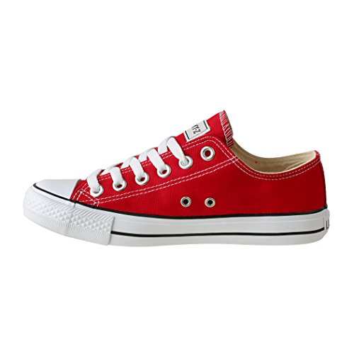 Elara Zapatilla de Deporte Unisex Low Top Textil Chunkyrayan Rojo N-CA01/CB09 Red-46