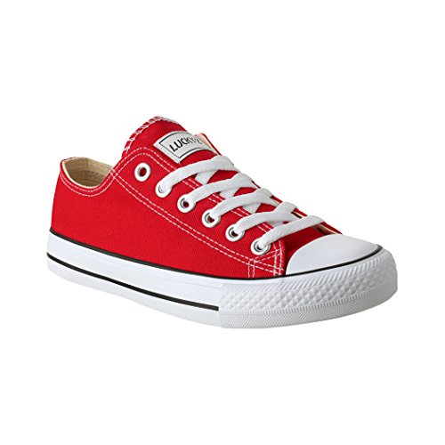 Elara Zapatilla de Deporte Unisex Low Top Textil Chunkyrayan Rojo N-CA01/CB09 Red-46