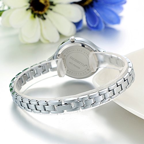 Elegante reloj de cara grande con fina pulsera de plata pulsera de pulsera de las mujeres reloj de pulsera para el día de la madre regalo gratis grabado personalizado