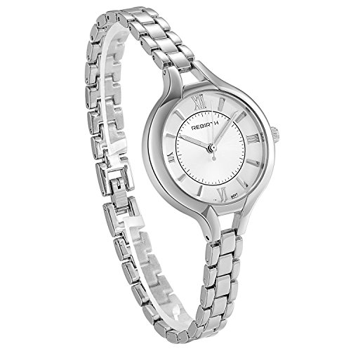 Elegante reloj de cara grande con fina pulsera de plata pulsera de pulsera de las mujeres reloj de pulsera para el día de la madre regalo gratis grabado personalizado