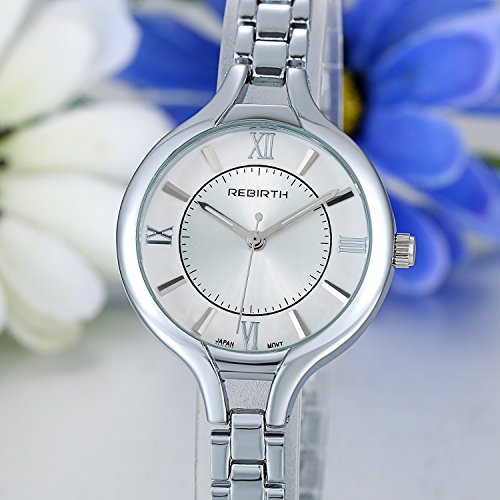 Elegante reloj de cara grande con fina pulsera de plata pulsera de pulsera de las mujeres reloj de pulsera para el día de la madre regalo gratis grabado personalizado