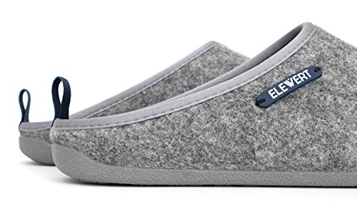 ELEWERT® - NATURAL-W1GREY- Zapatillas para casa, Confort, Unisex, Interior, Exterior, Suela de Caucho, Plantilla extraíble reciclada, Designed IN Europe, Made IN Spain. Talla 37