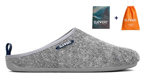 ELEWERT® - NATURAL-W1GREY- Zapatillas para casa, Confort, Unisex, Interior, Exterior, Suela de Caucho, Plantilla extraíble reciclada, Designed IN Europe, Made IN Spain. Talla 37