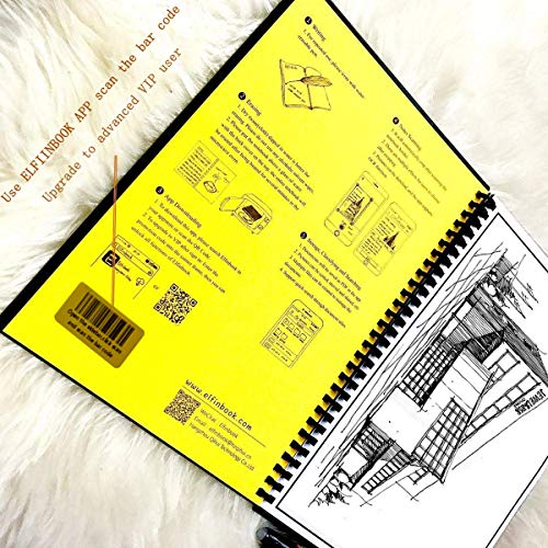 Elfinbook Cuaderno Inteligente Reutilizable, Everlast Smart Notebook, Bolígrafo Borrable Incluido (Negro B5)