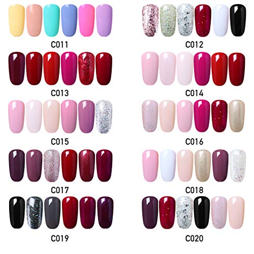 Elite99 Esmaltes Semipermanentes de Uñas en Gel UV LED, 6pcs Kit de Esmaltes de Uñas 10ml 013