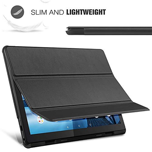 ELTD Funda Carcasa para Lenovo Tab M10, Ultra Delgado Silm Stand Función Smart Fundas Duras Cover Case para Lenovo Tab M10 2018 Model Tableta, (Negro)