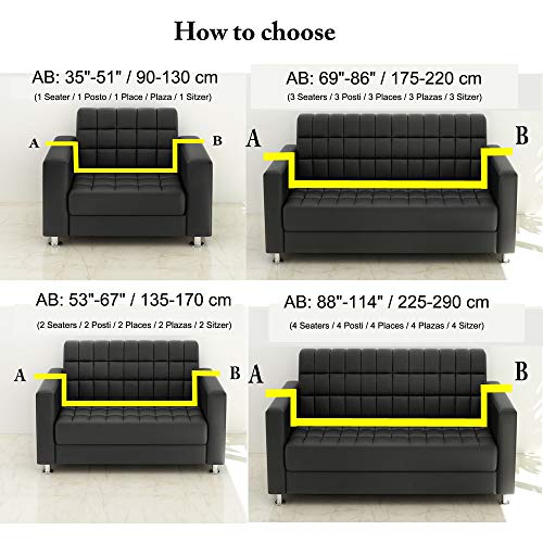 ENZER Funda de Sofa Elasticas 1 2 3 4 Plazas,Universal Fantasía Cubre Sofas Ajustables,Diente de León,4 Plazas / 225-290cm