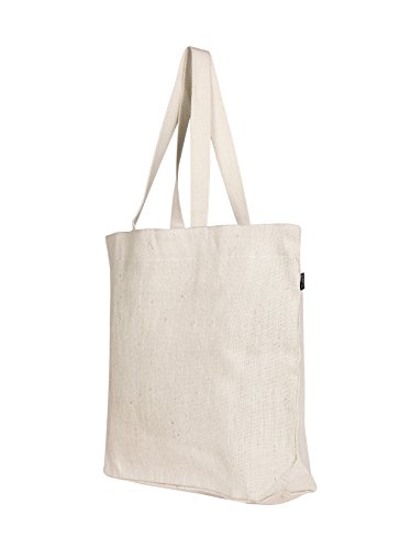 EONO Grande de la lona tote bag tela bolso de compras verduras reutilizables respetuosa del medio ambiente de ultramarinos de hombro de yute bolso de tela mujer- Llanura Off White | 0504