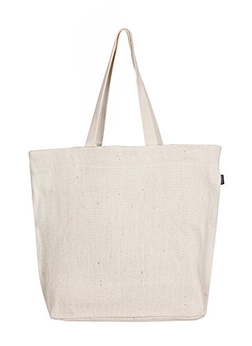 EONO Grande de la lona tote bag tela bolso de compras verduras reutilizables respetuosa del medio ambiente de ultramarinos de hombro de yute bolso de tela mujer- Llanura Off White | 0504