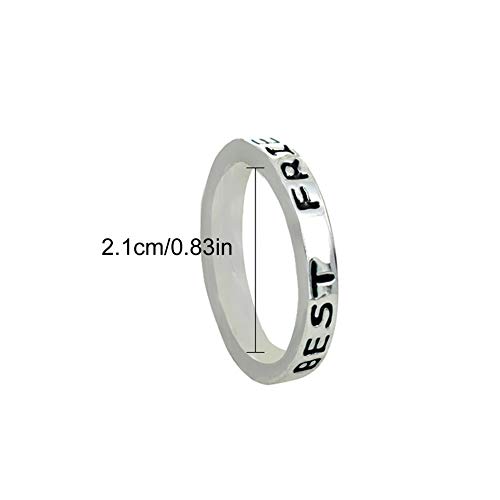 EQLEF alean el Anillo Simple de la Plata Mejores Amigos Forever el Collar de la Amistad - el Collar del Regalo de la Amistad / 2 PCS