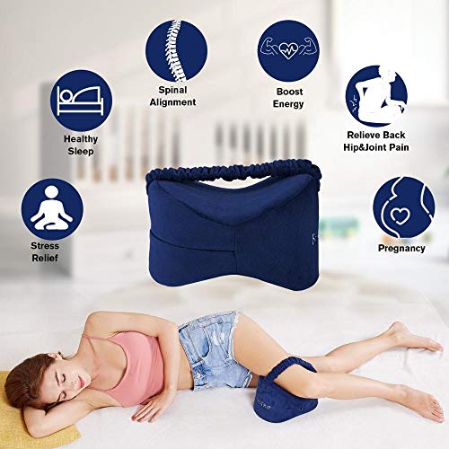 Espuma De Memoria Almohada Para La Rodilla Cojines Para Las Piernas Almohadillas Laterales Para El Cuerpo Viajar Debajo De La Rodilla Equipo Para Dormir Ciática Alivio Para El Dolor Apoyo Para La Espa