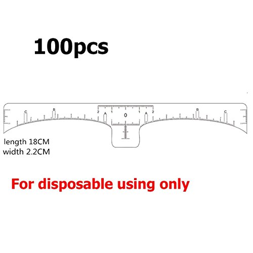 Essort Paquete de 100 plantillas adhesivas para medir las cejas a la hora de maquillarlas