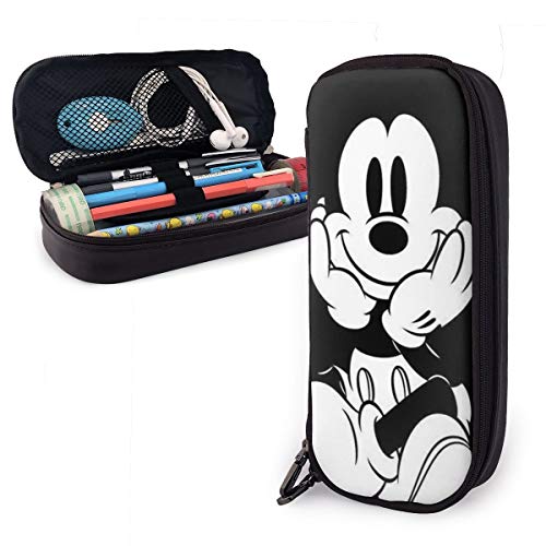 Estuche Para Bolígrafo De Cuero De Gran Capacidad, Estuche Para Estudiantes De Oficina Escolar, Estuche Para Estuche Organizador De Papelería, Bolsa,Disney Mickey Mouse Barbilla