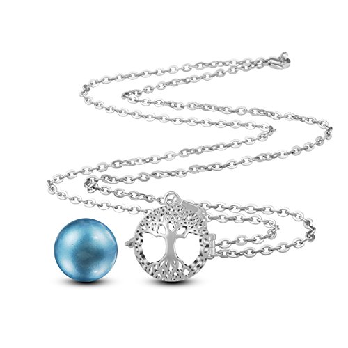 EUDORA Harmony Ball Llamador de Angeles Arbol de la Vida Cadena Colgantes Joyería para Mujer Niña Regalos Originales Carillón Música Cadena con Collar, 76,2cm