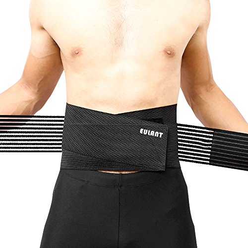 EULANT Soporte Lumbar para Aliviar el Dolor y Lesiones, Doble Ajustable Faja Lumbar, Hombre Cinturon Lumbar para Rehabilitación de Lesiones, con 8 Manantiales, L