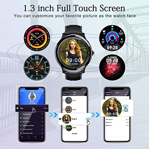 EUMI SmartWatch Reloj Inteligente IP68, Varias Interfaces Definidas Información Meteorológica Oxígeno en Sangre Ejercicios Respiratorios Medición de brazadas 8 Modalidades de Deporte para Andriod iOS