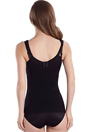 Everbellus Camiseta Moldeadora Faja Reductora de Abdomen y Cintura Body Shaper Efecto Push Up para Mujer Negro XL