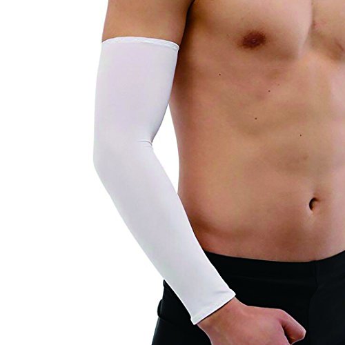 Everlife Shop Unisex Mangas De Protección UV Mangas De Brazo Manguito De Protección Solar Manguitos De Seda De Hielo Negro (Blanco)