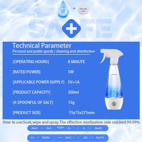 Evin 84 Desinfectante Que Hace la máquina de Hogares hipocloroso Generador Agua ácida, Tres configuraciones de concentración, desodorización/desinfección/purificador de Aire/Antivirus.