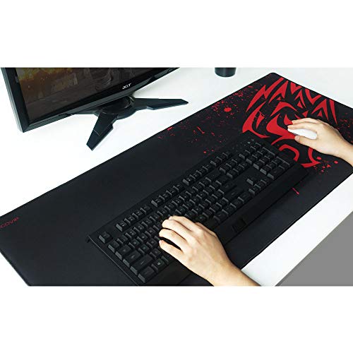 EXCO Mousepad XXL Gaming 900 * 400 * 2 mm, borde cosido, base de goma antideslizante, compatible con láser y ratón óptico