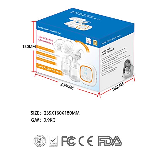 Extractor de leche eléctrico de doble succión con pantalla táctil con pantalla LED,recargable ultra silencioso,portátil extractor de leche de masaje,Sin BPA,Certificado por la CE & FDA